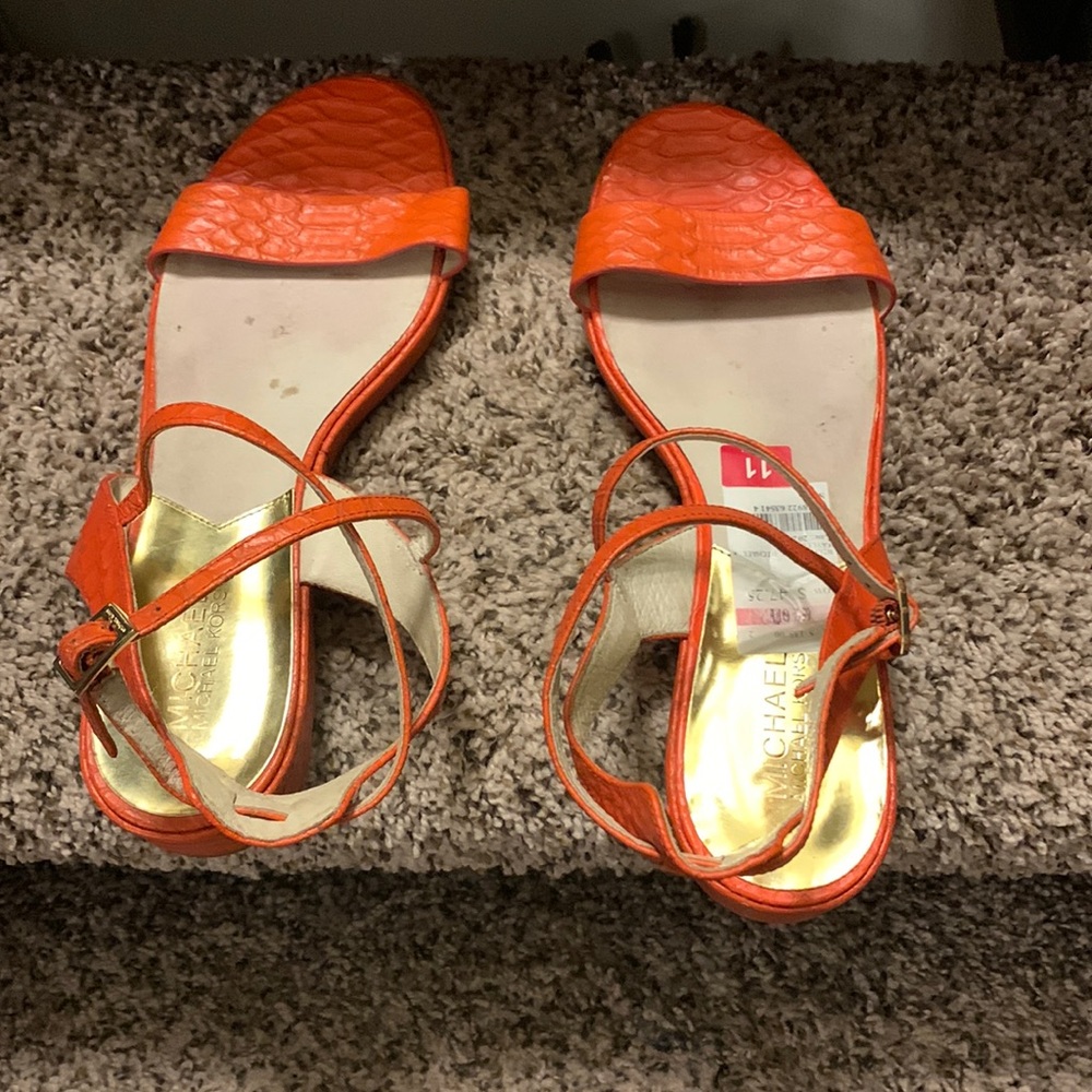 Michael Kors orange sanders. Size 11.
